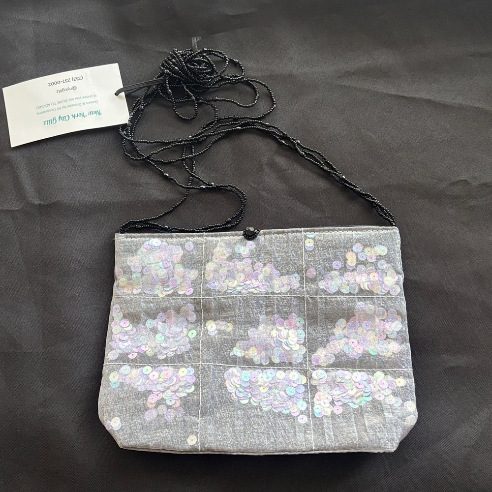 New York Glitz Giorgio Beverly Hills Beaded Mesh Sequin Evening Bag - Picture 2 of 12
